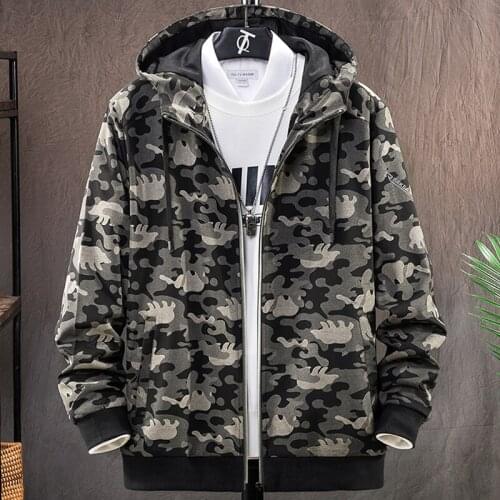 Spring Autumn Men Windbreaker Jacket Streetwear Fashion Camouflage Hooded Coat Male Loose Outerwear Casual Jackets Plus Size 8XL