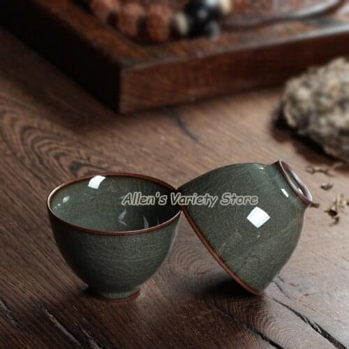 Vintage Antique China Porcelain coffee cup Chinese Longquan Celadon Teacup cups tea set ceramic cup Gaiwan drinkware teaware