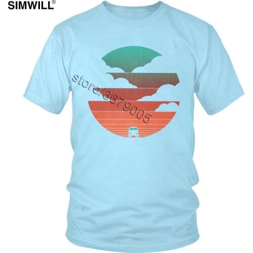 Vintage Bus Driving Into The Sunset T Shirt Classic Casual Cotton Tshirt Mens Short Sleeved Retro Print Motorbus Driver Gift Tee