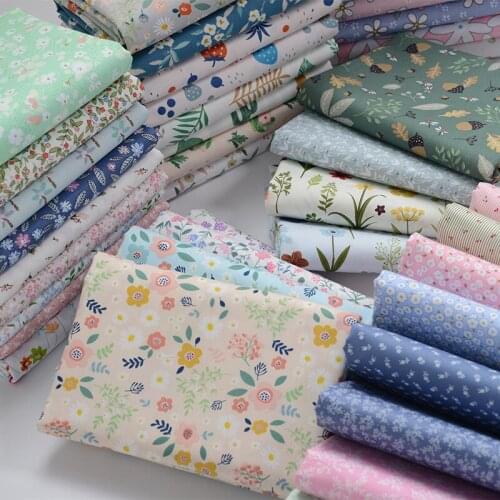 ZENGIA 50cmx160cm printing fresh floral Twill Cotton Fabric DIY Childrens Wear Cloth Make Bedding Quilt Decoration Home