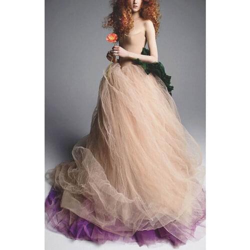 Women Maxi Long Skirt Elastic waist saias mulher 2 Colors Tulle Skirt Bridal Ball Skirts Womens Skirts Hot sale jupe femme