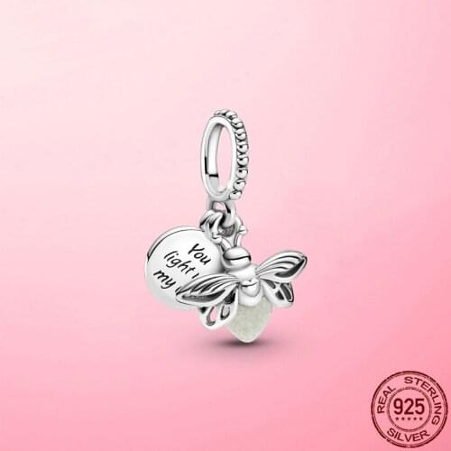 925 sterling silver pendant firefly charm fit original Europe bracelet & bangle beads fine jewelry accessories for women gift