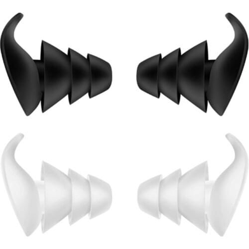 1Pair 3 Layer Soft Silicone Ear Plugs Tapered Sleep Noise Reduction Earplugs Sound Insulation Ear Protector