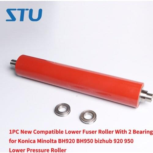1PC High Quality Lower Fuser Roller wirth 2pcs bearings for Konica Minolta BH920 BH950 bizhub 920 950 BH 920 950 Pressure Roller