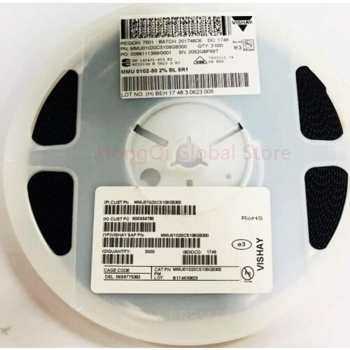 100PCS VISHAY MMU0102 5.1R 2% 50PPM MMU01020C5108GB300 SMD0805Color ring resistance