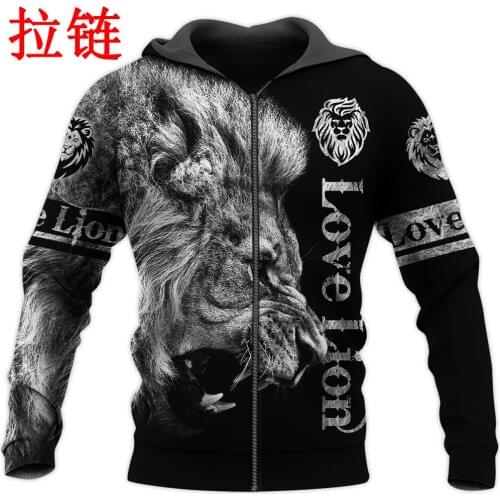 2020 Fashion Mens Hoodies Love Lion King 3D Printed Hoodie Sweatshirt Harajuku Streetwear Unisex Casual Jacket Tracksuit DW0135