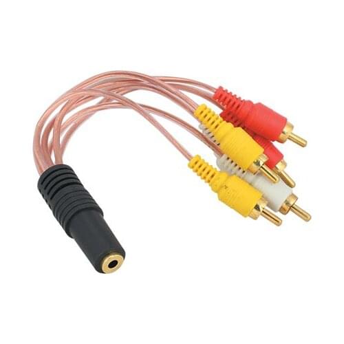 3.5 MM ST FEMALE/6 RCA MALE 5 + 1 CABLE