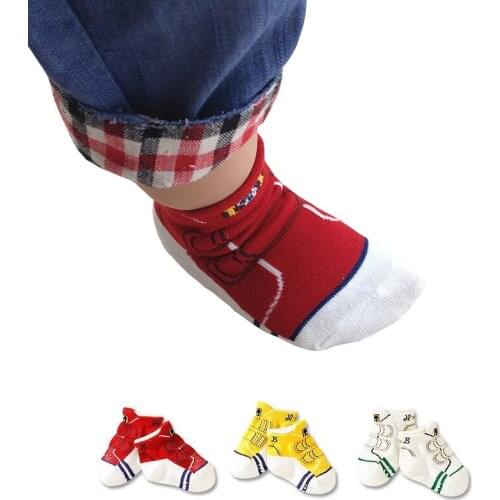 3 Pairs A Lot Baby Boys Girls Anti Slip Cute Funny Shoes Pattern Short Socks For Kids 1-3 Years