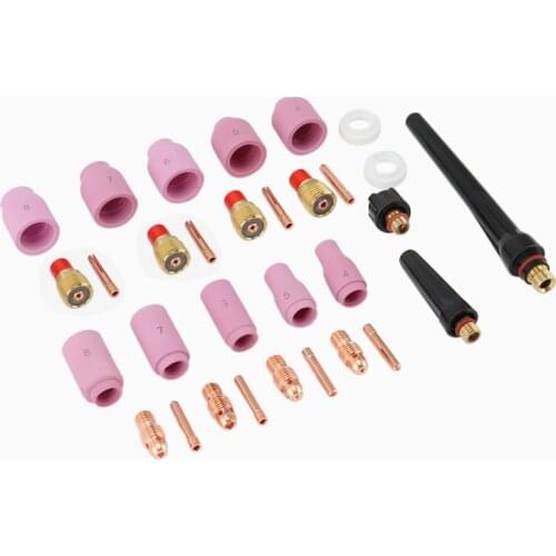 31Pcs Set TIG Welding Regular Gas Lens Glass Nozzle Cup Kit 0.040inch-1/8inch for Torch 9/20/25 T24