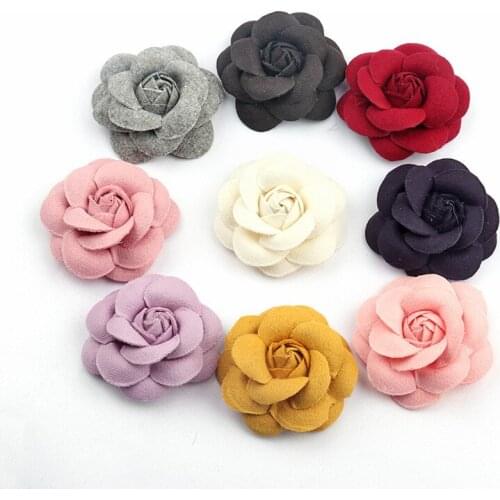 Free ePacket 55mm Artificial Camellia Flower Head for Wedding Decoration DIY Scrapbooking Headdress Crafts Shoes Bag Accessories