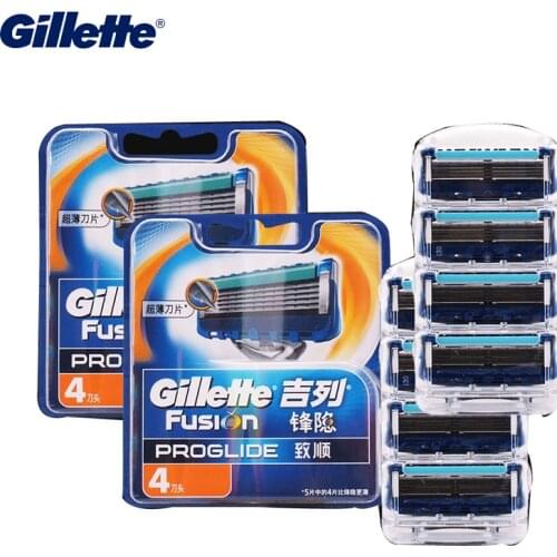 Gillette Fusion Razor Shaving Blades Flexball Technology Razor Blades Ultra Thin Sharp Blades Men Face Hair Beard Removel 8 Pcs