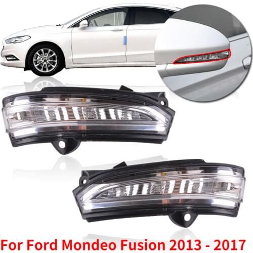 CAPQX 1Pair LED Side Rearview Mirror Turn light For Ford Mondeo Fusion 2013 - 2017 Signal Lamp rear view side mirror turn signal
