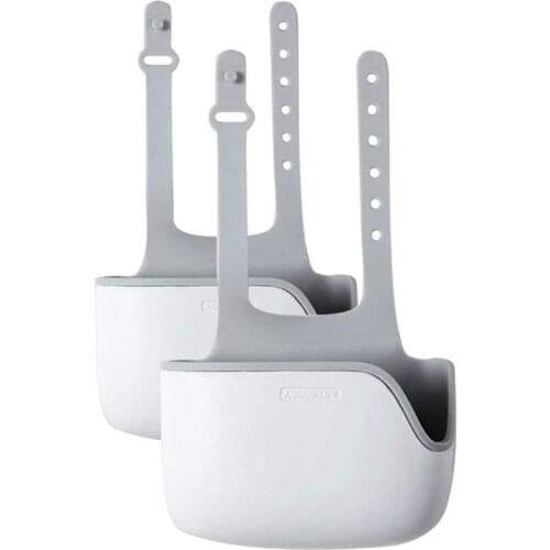 Kitchen Sink Caddy Sponge Holder,Telescopic Sink Storage Rack,Silicone Sponge Holder for Sink Hanging (2Pcs)