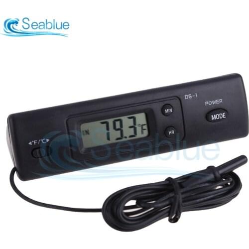 DS-1 Car Digital Thermometer Auto LCD Display C/F Clock Temperature Sensor Controller Indoor Outdoor Thermostat With Probe