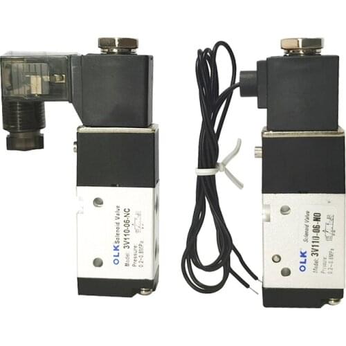 3V110-06 3V110-06-NO Solenoid Air Valve 3Port 2 Position 1/8" Normal Closed Valvula Neumatico,Valves pneumatica DC12V DC24V AC