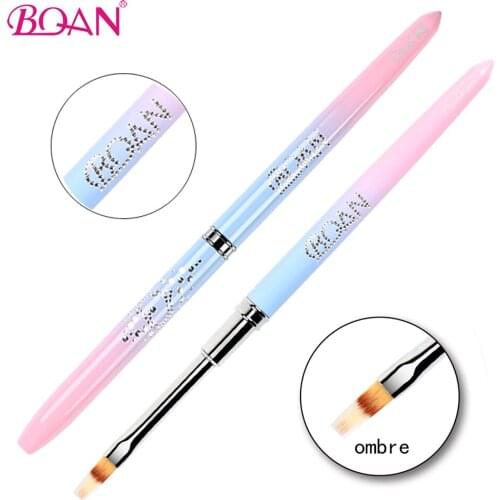 BQAN 1 PC Nail Art Brush Ombre Brush Painting Pen Brush Crystal UV Gel Polish Gradient Color Acrylic Nail Drawing Painting Pen
