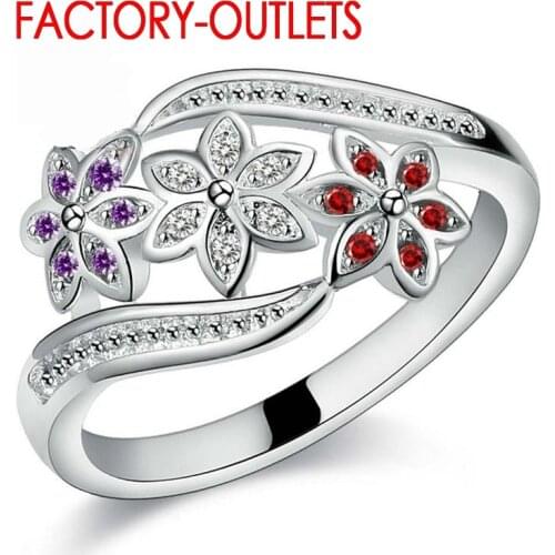 925 Sterling Silver Ring Fashion Jewelry Classic Tree Design Best Gift For Women Girls Party Engagement Wholesale