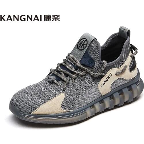 KANGNAI Men Casual Shoes Lace-Up Fashion Footwear Comfortable Outdoor Spring Autumn Patchwork Sneakers Man