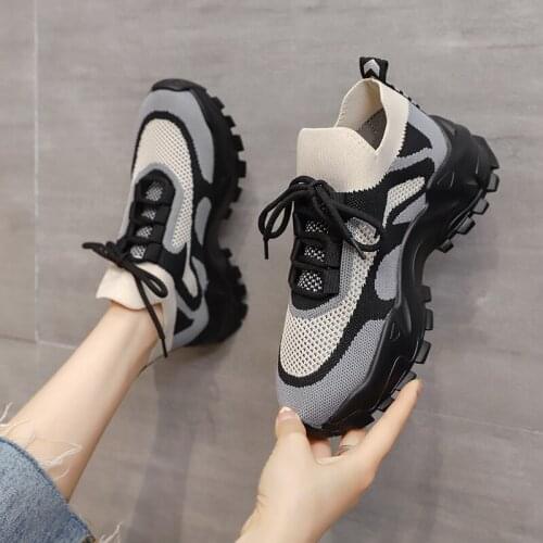 Womens Sports Shoes High Quality Breathable Mesh Casual Sneakers Women Sock Running Shoes New Summer Outdoor Air Mesh Fabric