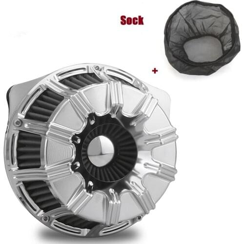 Rain Socker Cover Chromed Gauge Air Cleaner Intake Filter Fit For harley Touring FLHX FLHR FLTR FLHT 2017-2020 Softail Fatboy he