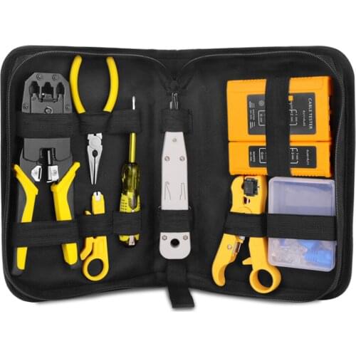 Handskit RJ45 RJ11 RJ12 Network Repairing Plier Tool Kit with Cable Tester Spring Clamp Crimping Tool Crimping Pliers