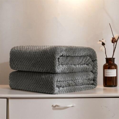 Coral fleece blanket Soft Warm Plaid Fleece Bed Blanket Large Mesh Flannel Blankets Thick Breathable 45*65/70*100/100*150cm