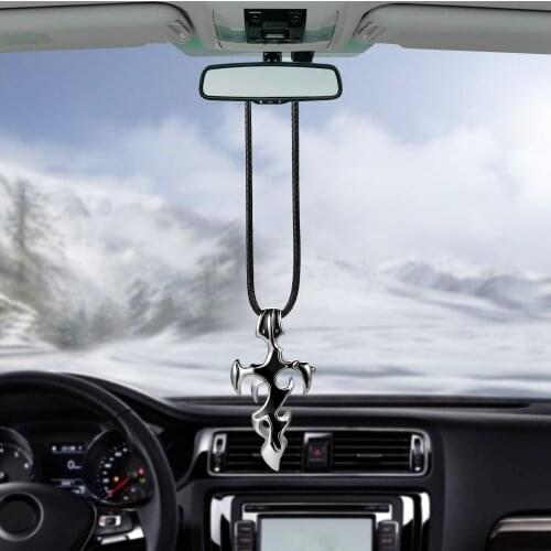 Car Pendant Metal Cross Rear View Mirror Suspension Ornaments Christian Automobiles Interior Hanging Decoration Accessories Gift