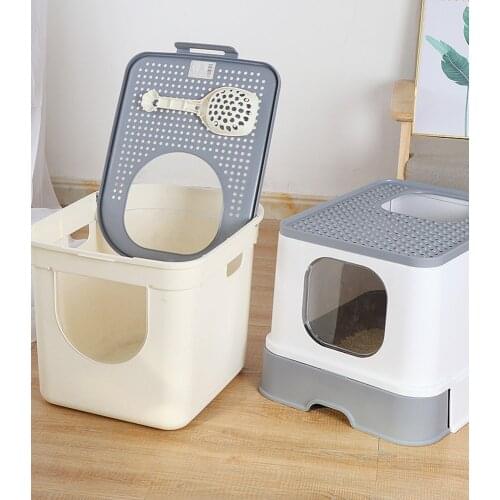 Semi-enclosed design extra-large cat litter basin extra-large space drawer top-in fully enclosed shit deodorant upper-in cat lit