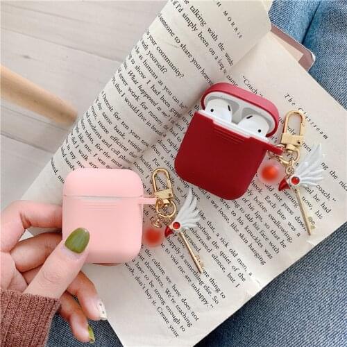 Luxury DIY Cute Cartoon Bird Wireless Earphone Silicone Case For Apple Airpods Accessories Headphone Protective Cover Key Ring