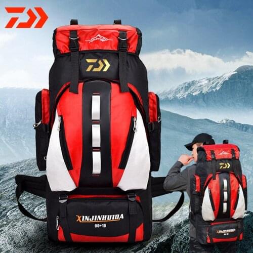 Daiwa New Men for Women Fishing Backpack 56-75L Fishing Toolkit Cmaping Hiking Bag Travel Outdoor Fishing Multi-pocket Backpack
