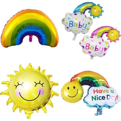 1Pcs Cartoon Smiling Cloud Foil Balloons Lovely Rainbow Flower Birthday Party Decoration Fairy Baby Shower Kids Toy Helium Decor