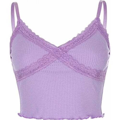 Sexy Women Corset Bustier Tops Sleeveless 2020 Camisole Solid Spaghetti Strap Lace Trim Crop Tank Top V neck Vest