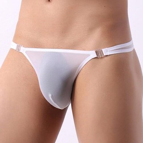 Mens Sexy Low Rise Breathable Briefs Button Panties Knickers Underwear Mens Underwear Ice Silk JJ Loop