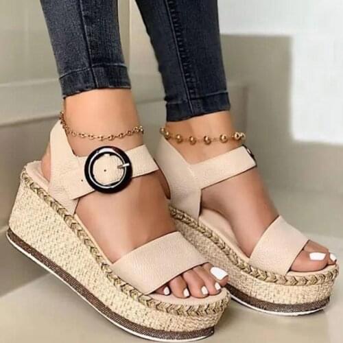 New summer slope heel sandals platform high heels fashion hot sale non-slip ladies slippers casual all-match flip-flop sandals