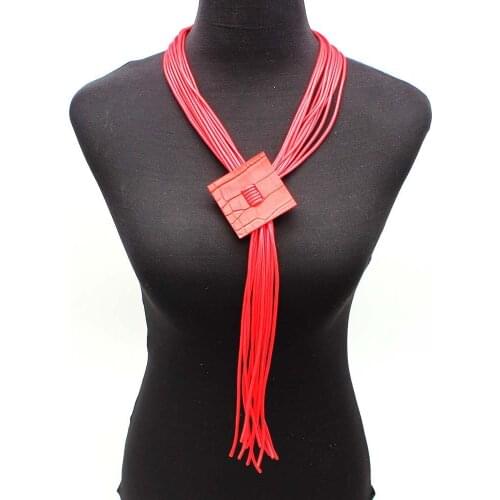 2021 Punk Leather Necklaces Handmade Ethnic Tribal Pendant Necklaces For Women Pulsera Necklaces Femme Fashion Jewelry