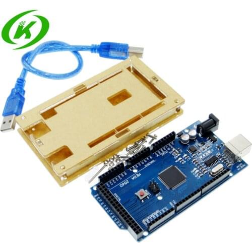 1SET Hot Mega 2560 R3 Mega2560 ATmega2560-16AU CH340G Board + Acrylic Case + USB Cable Compatible