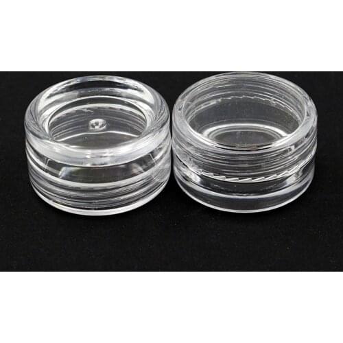 10pcs/lot 2.5g, clear jar,plastic Packaging,sample cream pot ,nail art glitter powder case box