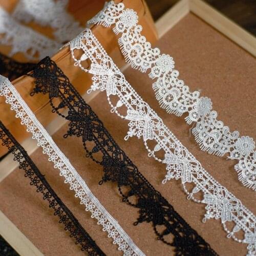 10yard Delicate black and white polyester lace lace accessories DIY Lolita dress bridal necklace lace lace accessories