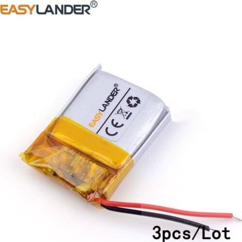 3pcs /Lot 3.7v lithium Li ion polymer rechargeable battery 271424 80mAh for MP3 DIY gift / toy Bluetooth voice recorder 80MAH