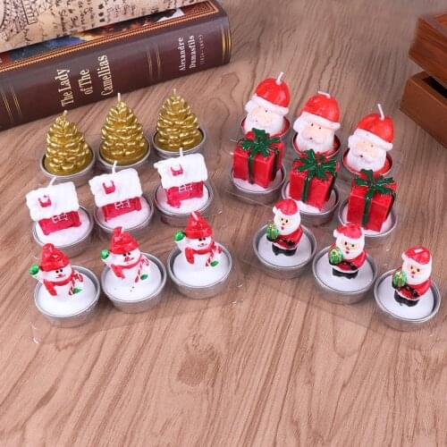 3Pcs New Year 2022 Christmas Pine Cones Santa Candles Ornaments Xmas Tree Christmas Decorations for Home Table Noel Navidad 2021