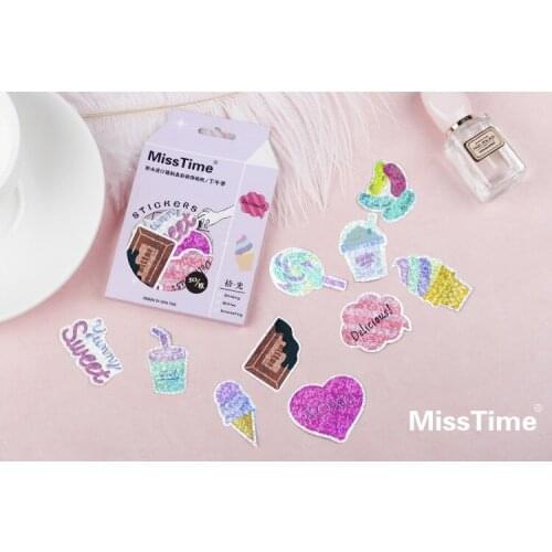 30pcs /pack Lovely laser Sticker set DIY Diary Scrapbook Notebook Album Cup Phone Decor Sticker Stationery School Supplies