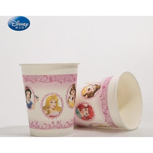 6pcs/lot Princess Theme Party Supplies Paperboard Cups Glass Kids Birthday Decoration Baby Shower Decoration Girls