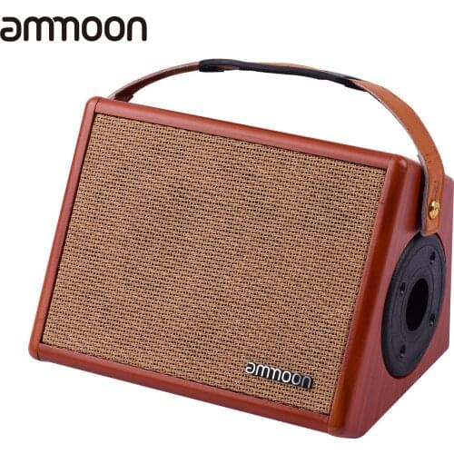 Ammoon AC-25 25W Portable Acoustic Guitar Amplifier Rechargeable Amp Wireless BT Speaker Reverb Volume Tone Bass Treble Control