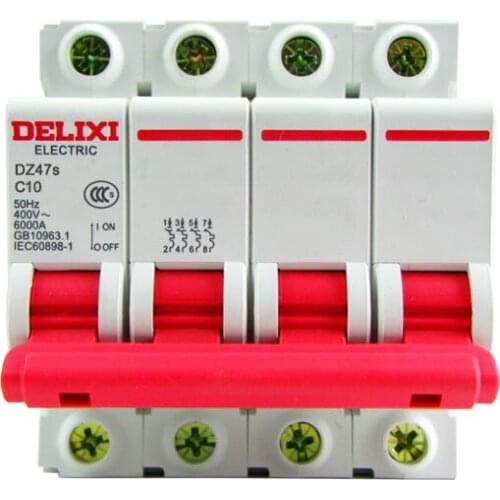 DZ47s-4P / 10A current Circuit breaker with over current and Leakage protection, air break switch