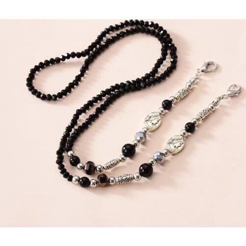 Mask Chain For Women Black Beaded Masks Lanyard New Long Necklace Anti-Lost Hanging Rope Holder Neck Strap Layers Bracelet 2020