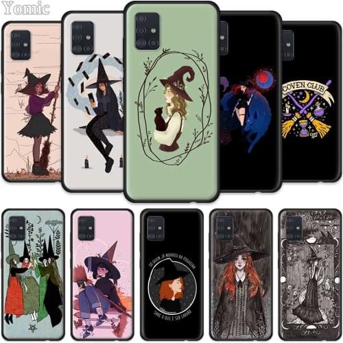Girly Pastel Witch Goth Case for Samsung Galaxy A51 A71 A50 A21s S20 FE S21 Ultra A31 A10 A20e A41 A70 M31 A30 Black TPU Cover