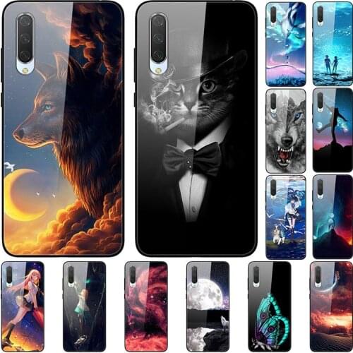 Glass Case For Xiaomi CC9 Tempered Glass Case Phone Case Phone Shell With Black Silicone Bumper