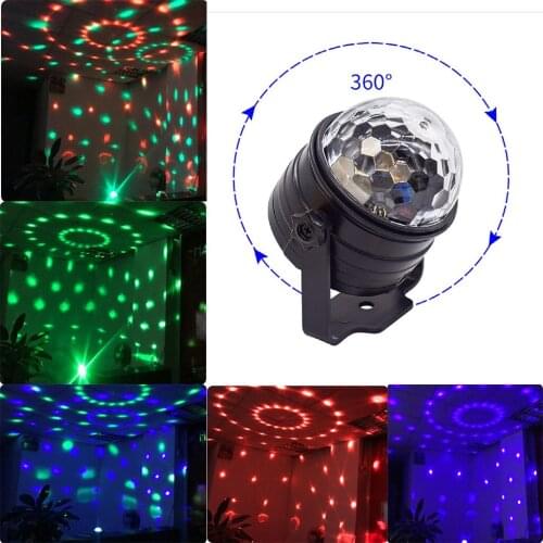 Disco Ball Party Lights Portable Rotating Lights Sound Activated LED Strobe