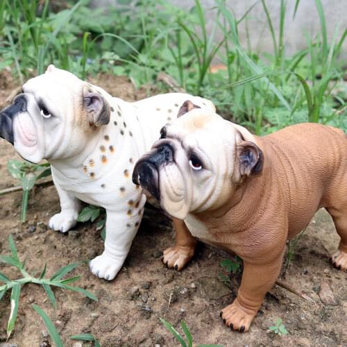 Big Size Lifelike Standing British Bulldog Statue Simulation Animal Home Decor Action Figure Collectible Model Toy