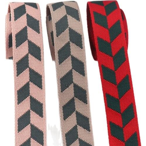 Cotton webbing 1.5 "(38mm) striped webbing colorful ribbon bag belt cloth belt canvas webbing Shape